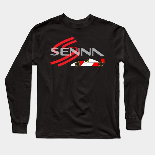 Ayrton Senna Long Sleeve T-Shirt by HSDESIGNS